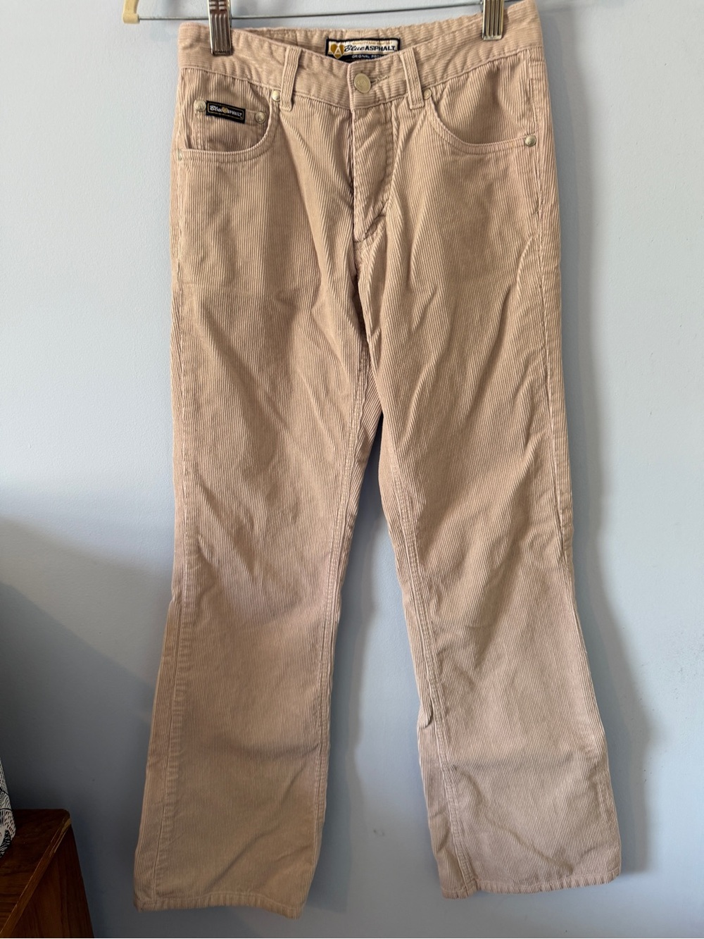 Vintage 90s Blue Asphalt Tan Corduroy Flare Pants